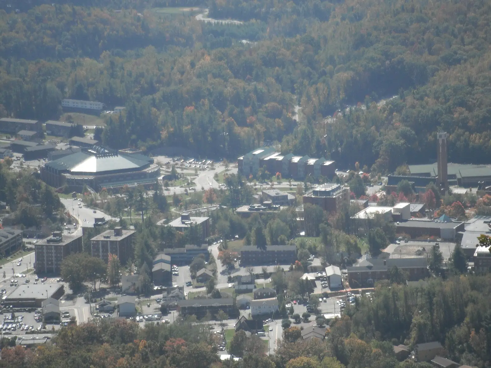 Appalachian State University campus — The campus of Appalachian State University viewed from the summit of Howard's Knob.
