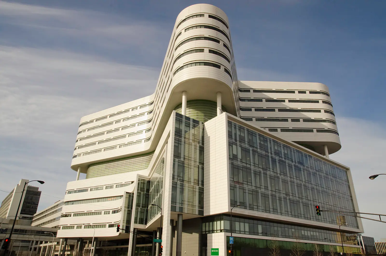 Rush University campus — Photograph of the East Tower of Rush University Medical Center in Chicago, IL